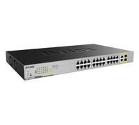 D-Link DGS-1026MP 26-Port Gigabit Unmanaged Max PoE Switch, 24 10/100/1000 Mbps PoE ports and 2 Gigabit combo uplink ports, PoE budget of 370W, Hub, Internet Splitter, Metal, Plug and Play