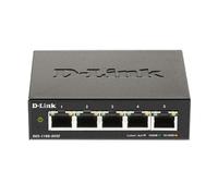 D-Link DGS-1100-05V2 5-Port Gigabit Smart Managed Switch with VLAN support, layer 2 features, QoS, 802.3az EEE, Fanless