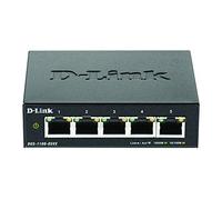 D-Link DGS-1100-05V2 5-Port Smart Gigabit Managed Switch with VLAN Support, Layer 2 Features, QoS, 802.3az EEE, Fanless