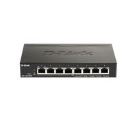 D-Link DGS-1100-08PV2 - 8-Port Gigabit PoE Smart Managed Switch with 8 PoE Ports, 64W PoE power budget, 802.3af/at, VLAN support, layer 2 features, QoS, 802.3az EEE, Fanless
