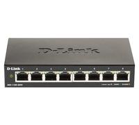 D-Link DGS-1100-08V2 8-Port Gigabit Smart Managed Switch with VLAN support, layer 2 features, QoS, 802.3az EEE, Fanless, Black