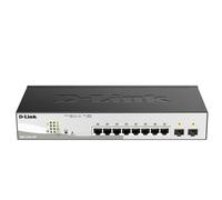 D-Link DGS-1210-10P 10-Port Smart Managed Gigabit PoE Switch, 8 x 10/100/1000BASE-T PoE, 2 x 100/1000 Mbps SFP Black, Power Budget 65 W