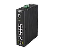 D-Link DIS-200G-12S Industrial 12 Port Switch 10 Gigabit and 2 SFP for DIN Rail Suitable for Extreme Conditions -40°C to 65°C ERPS, VLAN, QoS, IGMP, Link Aggregation