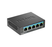 D-Link DMS-105 5-Port 2.5G Multi-Gigabit Unmanaged Desktop Switch with five 2.5 Gigabit Ports, Fanless, Low Profile, Compact, Metal Housing, QoS, UK Plug Only