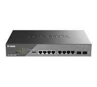 D-Link DSS-200G-10MP/B 10-Port Gigabit PoE+ Smart Surveillance Switch 8x 1000BASE-T PoE+ and 2x SFP, 802.3af/at, 130W PoE budget, Extend to 250m, Fanless, VLAN, QoS, ERPS, ONVIF