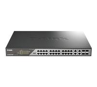 D-Link DSS-200G-28MPP/B - 28-Port Gigabit PoE++ Smart Surveillance Switch 24 x 1000BASE-T PoE++ 2x combo SFP, 802.3af/at/bt, 518W PoE budget, Extend to 250m, VLAN, QoS, ERPS, ONVIF