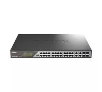 D-Link Smart Switch 28 Ports Gigabit PoE (24 x 1000Base-T and 2 x SFP Gigabit), PoE++, Long Range PoE (up to 250 m), 518W PoE Budget, Web Interface dedicated to IP video surveillance, VLAN, QoS, ERPS,