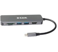 D-Link DUB-2327 6-in-1 USB-C Hub with Power Delivery (PD 60W), 4K HDMI, 2 USB 3.0 Ports, SD/MicroSD Card Reader for PC, MacBook Pro, MacBook Air, iPad Pro, Chromebook, Surface Pro and More