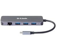 D-Link DUB-2334 5-in-1 USB-C Hub with Power Delivery (PD 60W), Gigabit Ethernet,