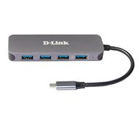 D-Link DUB-2340 USB-C to 4-Port USB 3.0 Hub with Power Delivery (60W PD), 4 USB 3.0 Ports (1 support Quick Charge BC1.2) for PC, MacBook Pro, MacBook Air, iPad Pro, Chromebook, Surface Pro and More