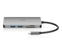 D-Link DUB-M810 8-In-1 USB-C Hub with Power Delivery | HDMI 1.4, Gigabit Ethernet RJ-45, 3 USB 3.0 Ports, SD/MicroSD Reader for MacBook Pro & Air, Chromebook, Surface Pro
