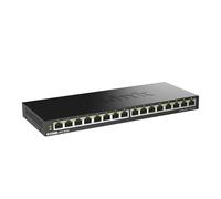 D-Link Ethernet Switch, 16 Port Gigabit Slim Switch Plug and Play, Unmanaged, Metal Housing, Quiet Fanless Design, IEEE 802.3az EEE, 5-Year Limited Warranty (DGS-1016S) Black