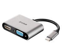D-Link USB C to HDMI & VGA Adapter Cable, USB Type C 3.0 Thunderbolt 3 HDMI 4K VGA 1080P Display Mirroring Plug n Play Compact Design (DUB-V210-US)