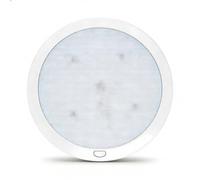 D-lite 12V LED Ceiling Light, Dimmable 8.5inch Round Ceiling Light for Caravan, 6000K White Glow and Blue, Memory Function, Modern White, Interior Lighting for Motorhome, Camper Van, Boat