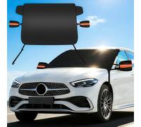 D-Lumina 600D Car Windscreen Cover, Foldable Car Windshield Sunshade, Suitable for Most Car, Truck, SUV, Van and MPV (Black - 180x120cm)