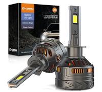 D-Lumina H1 LED Headlight Bulb,180W 40000LM 6500K Cool White 800% Brightness Super Bright Xenon White H1 LED Conversion Kit,CANBUS Ready,Error Free,IP68 Waterproof,360-Degree Adjustable Beam Angle