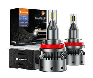 D-Lumina H11 H8 H9 LED Lenticular Bulbs,120W 20000LM 6500K White,Projector Specific Version,Extremely Bright LED Headlight Conversion Kit,Anti-Radio Interference,2pcs