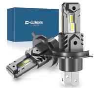 D-Lumina H4 LED Canbus Bulb 100W 16000LM, 6500K Cold White 400% Bright 1:1 Mini Size, Halogen Replacement, Plug and Play, 2 pieces