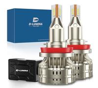 D-Lumina H8/H11 LED Headlight Bulb Projector Canbus Error Free 120W 20000LM Auto Car Lamp Lights Conversion Bulb Light 6000K White,Standard Beam for headlight with Lens,Pack of 2