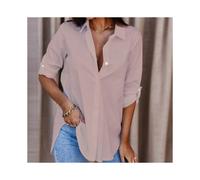 (D, M) Women Korean Fashion Casual White Shirts Tops 2022 Spring Summer Oversized Blouses Female Plain Loose Shirts Daily Streetwear