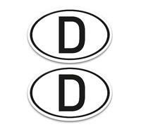 D Magnet Country Number Plates, Set of 2, Germany Black & White, 17.5 x 11.5 cm, DIN Standardised, Car, Truck, Motorhome, Car, Mandatory Outside the EU - kfz760
