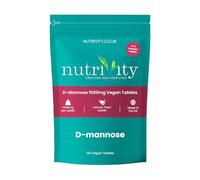 D-Mannose 1000mg Tablets - High Strength UTI & Cystitis Support - Bladder Health Supplement for Women & Men | Vegan | Halal | Gluten & Dairy Free |UK Manufactured | Nutrivity