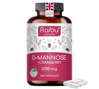 D Mannose 2100 mg Complex - 160 Capsules with High Strength D- Mannose with Cranberry & Vitamin C for Urinary Tract & Bladder Health - Raibu