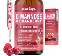 D-Mannose & Cranberry Liquid - 60ml Urinary Tract & Bladder Support Drops, d-mannose for uti Care, Sugar Free Vegan Formula, Liquid Alternative to Cranberry Tablets, Juice,Capsules or D Mannose Powder