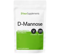 D-Mannose Tablets 1000mg | Easy Swallow Coated Tablets | 120 Pack | High Strength | Natural Relief & Vegan Friendly