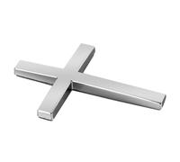 D Metal Cross Emblem Sticker for Cruiser and Street Bikes Silver