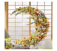 d Metal Garden Arch Stand, 5.9ft Crescent Moon e with Artificial Flowers for Weddings, Birthdays, Events & Bridal Showers - Elegant Floral Decor Display