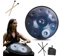 D Minor Hand Drum Instrument - 432Hz/440Hz 9/10/ 12 Notes Handpan Drum Sets, 22 Inch Steel Hand Pan Percussion Instruments, Steel Tongue Drums For Sound Healing(BLUE-9 NOTES,432Hz)