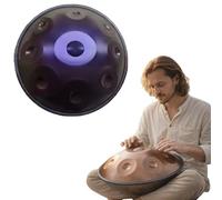 D Minor Handpan Drum 12 Notes 440Hz - Relaxing Sound for Mtat & Yoga - Steel Handpan Instrument for Adults & Beginners - Dark Purple h
