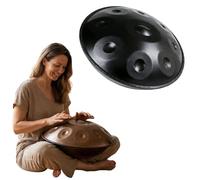 D Minor Handpan Drum - 12 Notes Tuned 432Hz for Deep Mtat & Sound Healing Perfect for Yoga Relaxat & Harmony - Steel Black h