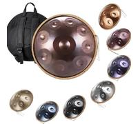 D Minor Handpan Drum 432/440Hz 22 Inch Hand Pan Steel Drum 9/10/12 Notes Percussion Instrument with Soft Bag Stand Mallets for Professional Yoga Meditation(Purplish-red,440Hz/12Note)