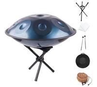 D Minor Handpan Drum, 432Hz/440Hz Steel Hand Pan Percussion Instruments, 22 Inch 9/10/12 Notes Handpan Instrument Hand Pan Drum For Adults, For Sound Healing(Blue-10 Notes,432Hz)