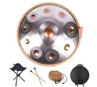 D Minor Handpan Drum 440Hz - 10 Notes Steel Drum Set with Bag Premium 432Hz Sound Perfect for Meditation Music Therapy and Relaxation - 9/12 Notes Available