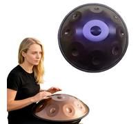 D Minor Handpan Drum 9 Note 440Hz Steel - Mtat & Yoga Music Instrument for Adults Beginners Relaxat & Sound Therapy (Dark Purple)