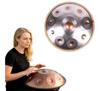 D Minor Handpan Drum - 9 Note Steel Drum Tuned to 432Hz & 440Hz for Mtat Yoga Sound Therapy - Perfect for Beginners & Adults (Silver 440Hz)