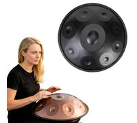 D Minor Handpan Drum 9 Note Steel Tuned 432Hz & 440Hz for Mtat Yoga Relaxat & Sound Therapy - Beginner Friendly (Black 432Hz)