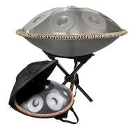D Minor Handpan Drum Instrument, 9/10/12 Notes Premium Steel Hand Drums, 22 Inches 432Hz/440Hz Handpan Percussion Instrument Hand Pan Drum For Adults, For Sound Healing(SILVER-12 NOTES,432Hz)