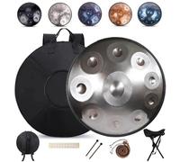 D Minor Handpan Drum Set, 10 Note Tongue Drum with Soft Bag, Mallets, Stand - Percussion Instrument for Adults, Ideal for Meditation and Yoga