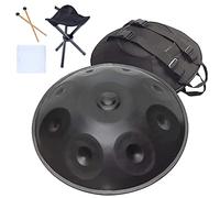 D Minor Steel Hand Drum, 432Hz 9 Notes Handpan Drum Instrument, Professional Steel Drums with Hand Pan Bag, Hand Drum Stand, Mallets