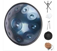 D Minor Steel Handpan Drum - 22 Inch 432Hz/440Hz 9/10/12 Notes Handpan Instrument Hand Drums For Adults, Hand Pan Drum Sets, Steel Hand Pan Percussion Instruments(Blue-440Hz,10Notes)