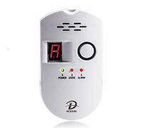 D MODUN Gas Alarm, LPG|Natural Gas|City Coal Gas Leak Detector, 3-Pin Gas Monitor with Sound Alarm and LED Digital Display, Methane Propane Butane Combustible Gas Alarms for Kitchen RV Garage Hospital