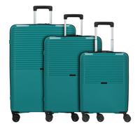 d&n Travel Line 4000 4 Roll Suitcase Set 3pcs. petrol