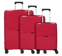 d&n Travel Line 4000 4 Roll Suitcase Set 3pcs. red