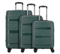 d&n Travel Line 4300 4 wheels Suitcase set 3-piece green