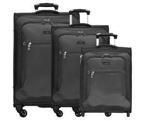 d&n Travel Line 6400 2-4 Roll Suitcase Set 3pcs. black