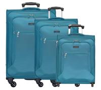 d&n Travel Line 6400 2-4 Roll Suitcase Set 3pcs. petrol